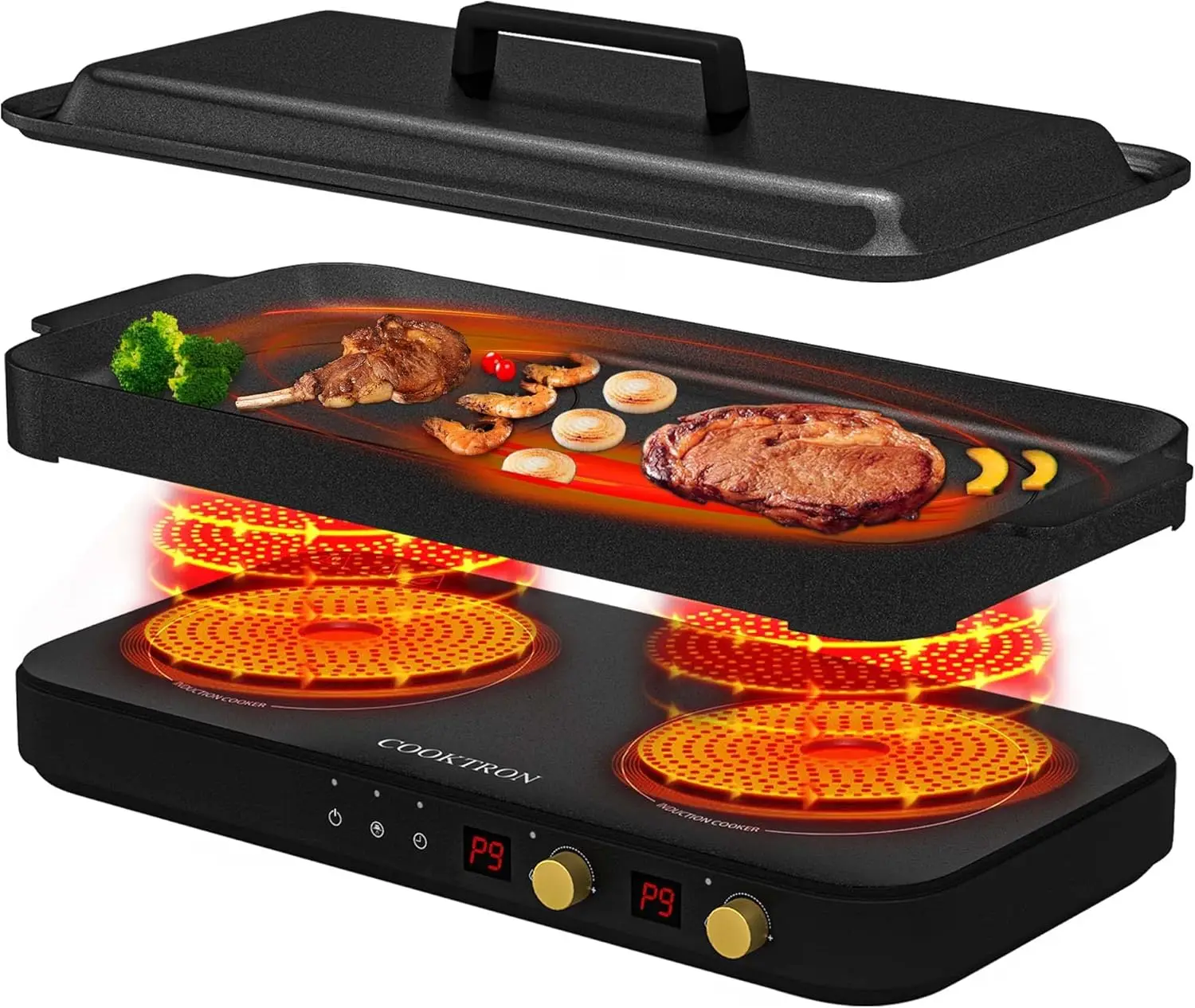 Induction Cooktop Portable - Portable Induction Cooktop 2 Burner with
