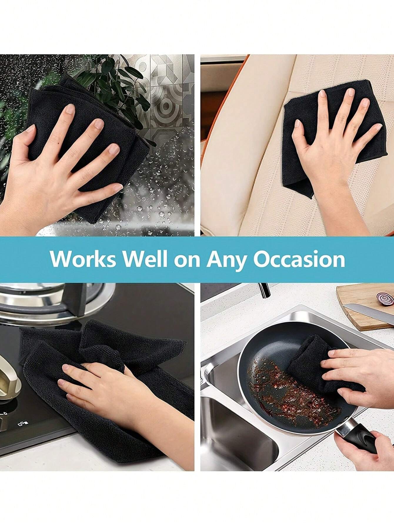 5/10Pcs Light Gray Microfiber  - مراجعة Kitchen Appliances Bath وسعره