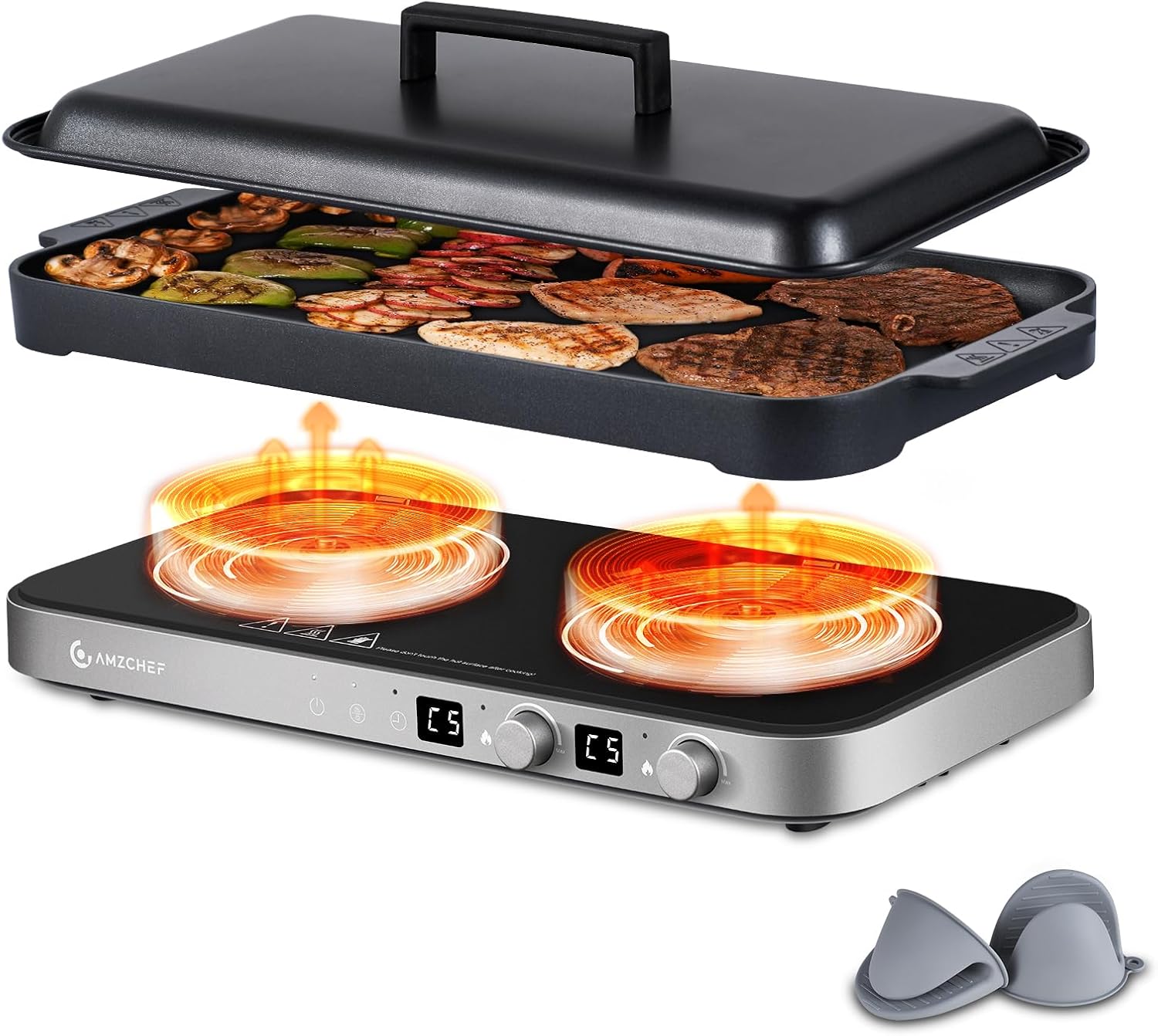 Double Induction Cooktop with  - مراجعة Induction Cooktop Portable وسعره