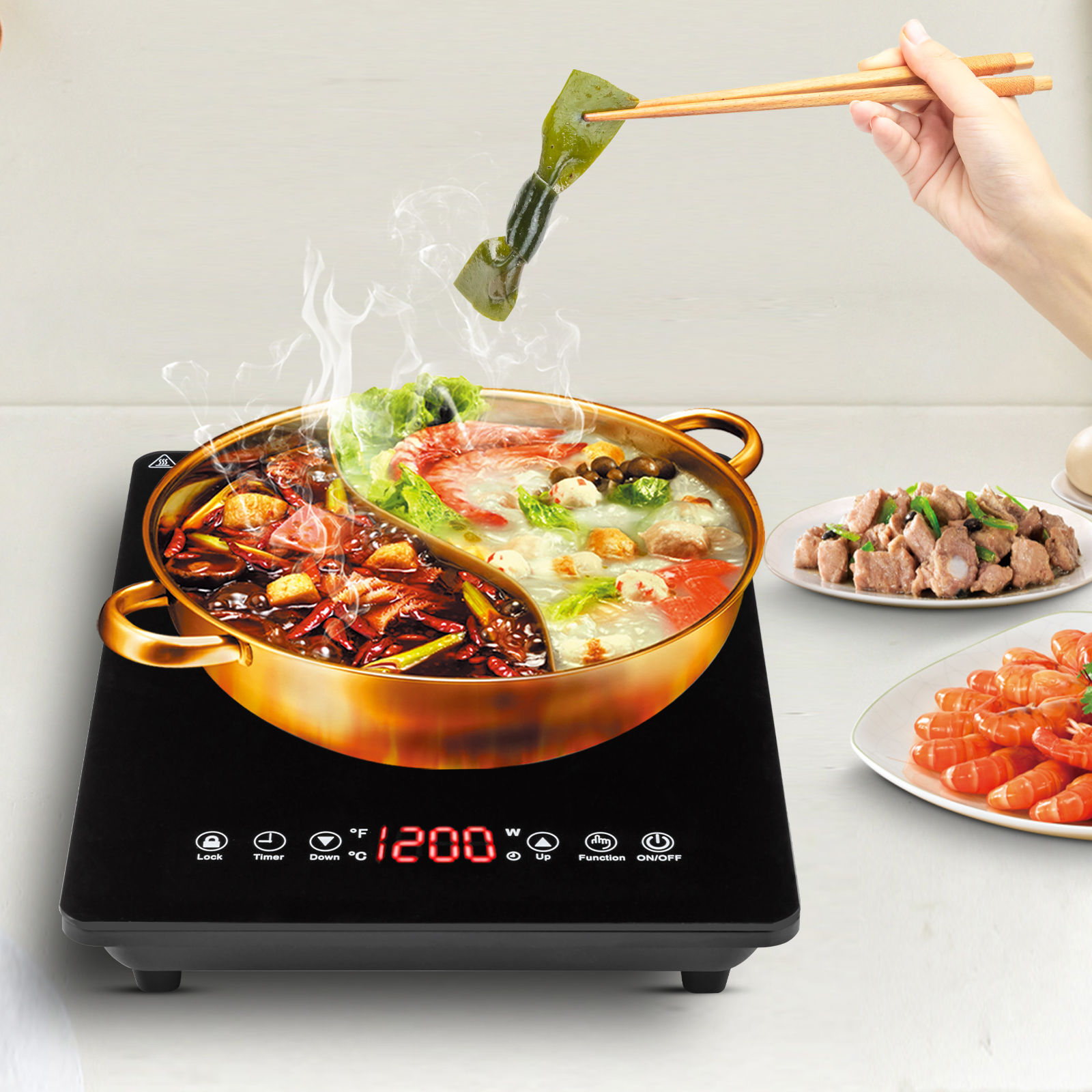 1800W Induction Cooktop Hot Pl - مراجعة Induction Cooktop Portable وسعره