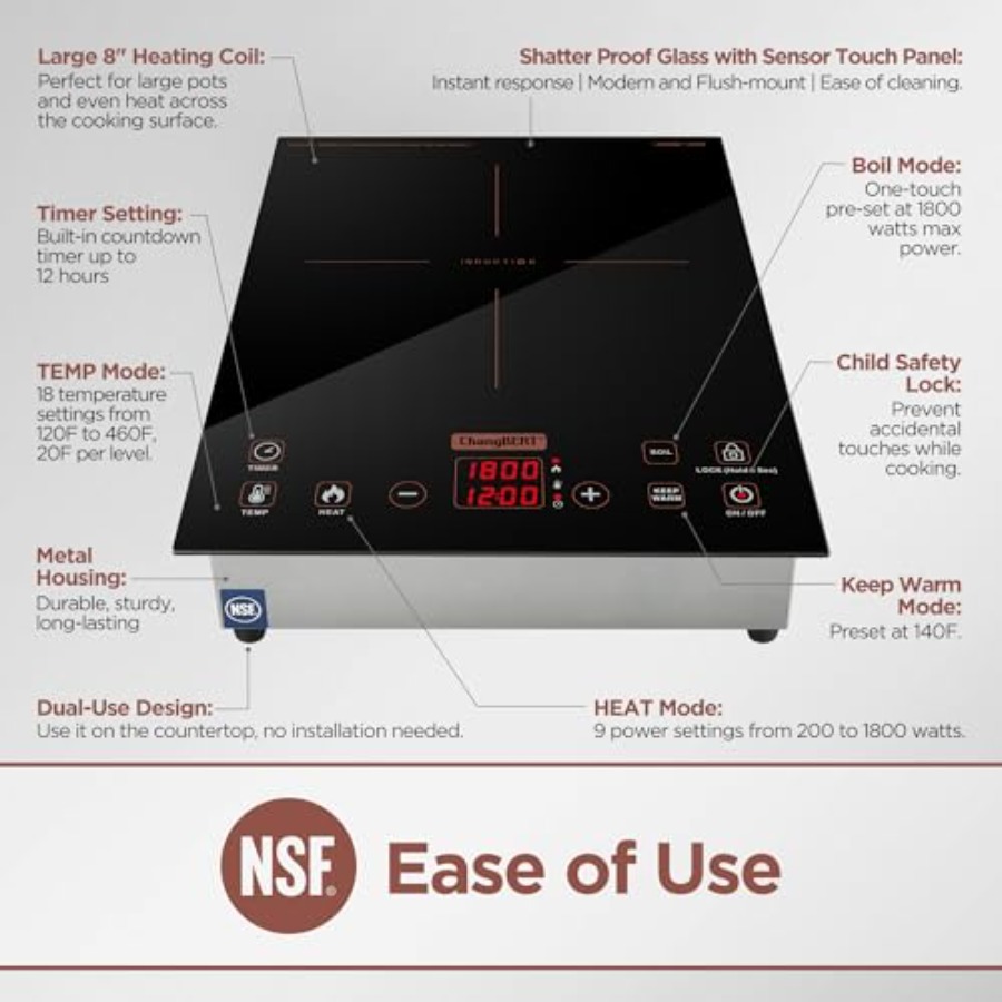 Apartment/RV/food station use: - مراجعة Induction Cooktop Portable وسعره