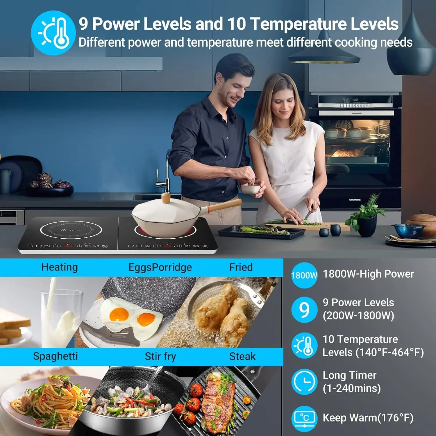 Aobosi Double Induction Cookto - مراجعة Induction Cooktop Portable وسعره