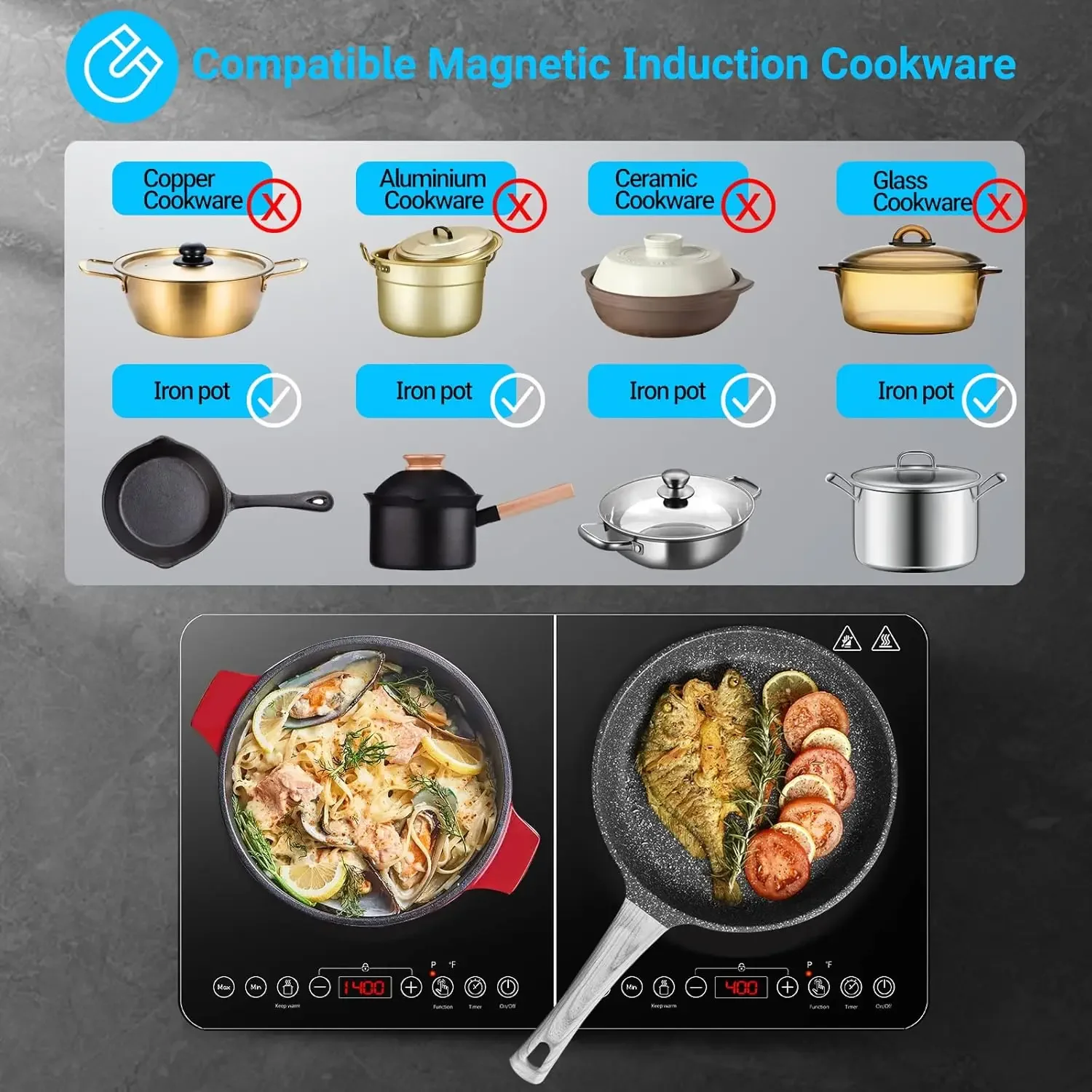 Aobosi Double Induction Cookto - مراجعة Induction Cooktop Portable وسعره